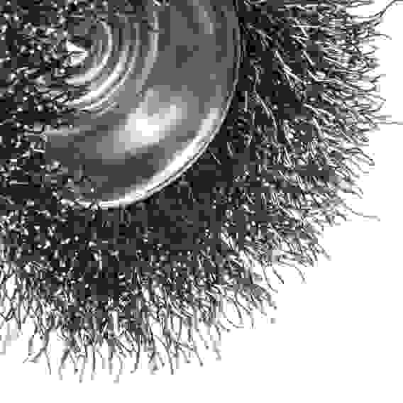 Щетка для дрели, 50 мм, Чашка, со шпилькой, нержавеющая витая проволока// Denzel