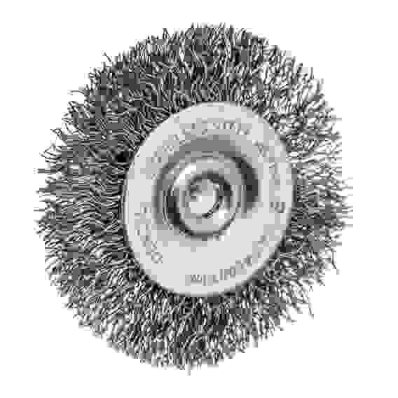 Набор щеток для дрели, 1 Плоская 50мм, 2 Чашки 25-50мм, шпилька, нерж. вит. проволока// Denzel