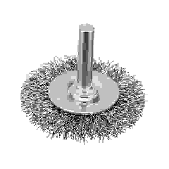 Набор щеток для дрели, 1 Плоская 50мм, 2 Чашки 25-50мм, шпилька, нерж. вит. проволока// Denzel