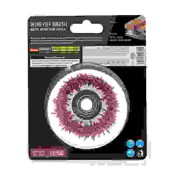 Щетка для УШМ, 75 мм, Чашка, нейлоновая щетина, М14// Denzel