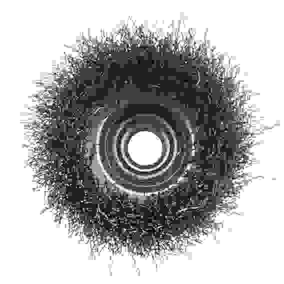 Щетка для УШМ, 75 мм, М14, Чашка, витая нержавеющая проволока 0,3 мм// Denzel