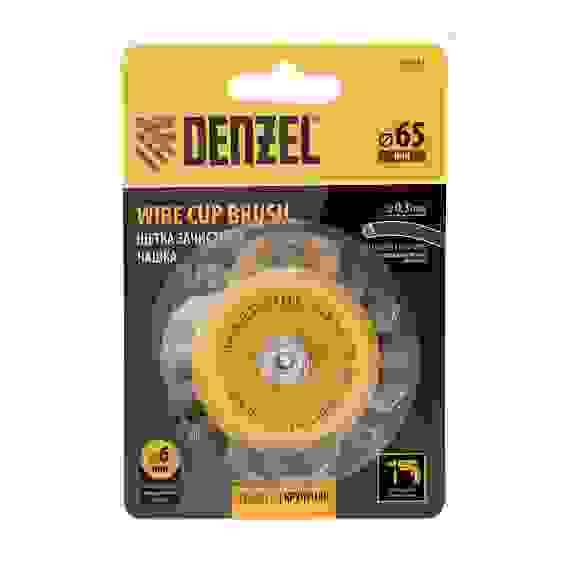 Щетка для дрели, 65 мм, Чашка, со шпилькой, нержавеющая крученая проволока// Denzel
