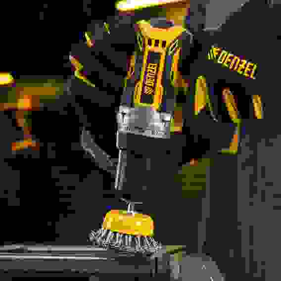 Щетка для дрели, 65 мм, Чашка, со шпилькой, нержавеющая крученая проволока// Denzel