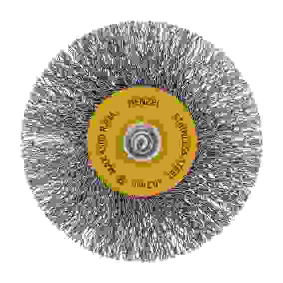Набор щеток для дрели, 5 Плоских 25-38-50-63-75 мм, шпилька, нерж. вит. проволока// Denzel