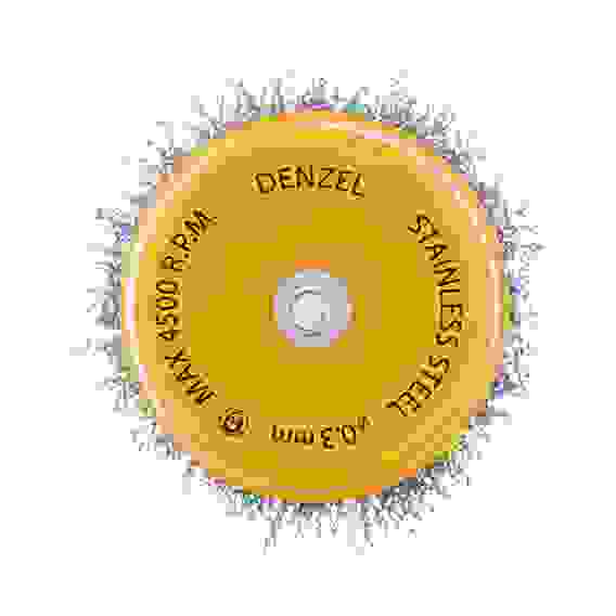 Щетка для дрели, 75 мм, Чашка, со шпилькой, нержавеющая витая проволока// Denzel