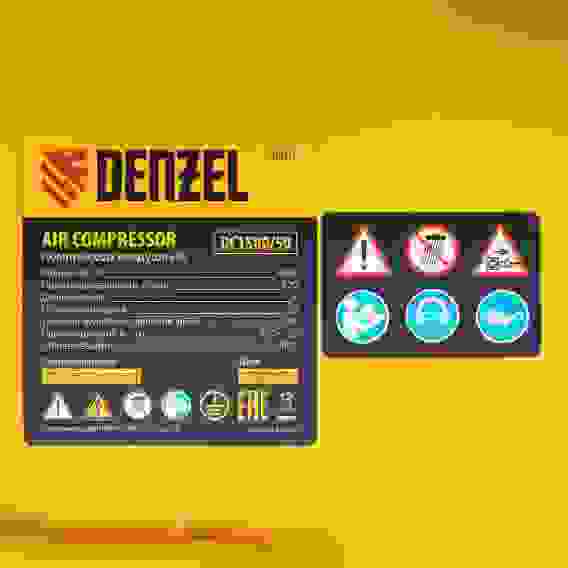 Компрессор Denzel DC1500/50 прям привод 1,5 кВт, 50 литров, 220 л/мин
