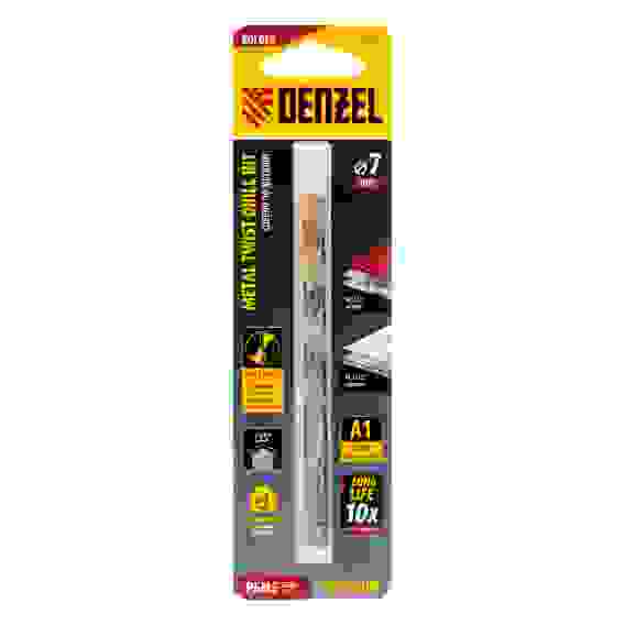 Сверло спиральное по металлу 7,0 x 109мм, Р6М5, Golden Tip // Denzel