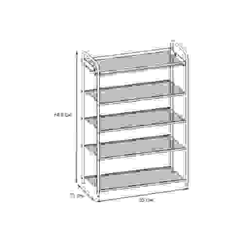 Подставка д/обуви (пвл) Верона25 (5полок) корзинка 65*30*95см (черный) ПДОВ25Ч ЗМИ