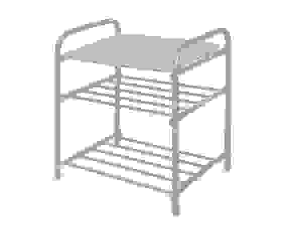 Банкетка Б1-1/БЖ беж 2 полки/3яруса до100кг(Д44*Ш33*В50см) металл/винилискожа,сиденье 39*30см Nika