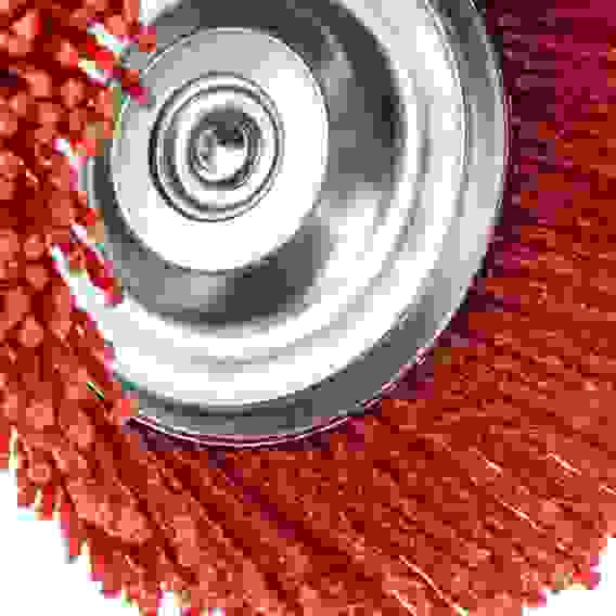 Щетка для дрели, 75 мм, Чашка, со шпилькой, нейлоновая щетина// Denzel