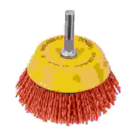 Щетка для дрели, 75 мм, Чашка, со шпилькой, нейлоновая щетина// Denzel