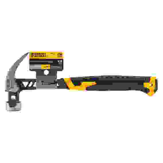 Молоток-гвоздодёр,450 г, цельнокованый,боек с магнитом, двухкомп. обрезин. рук-ка // Denzel