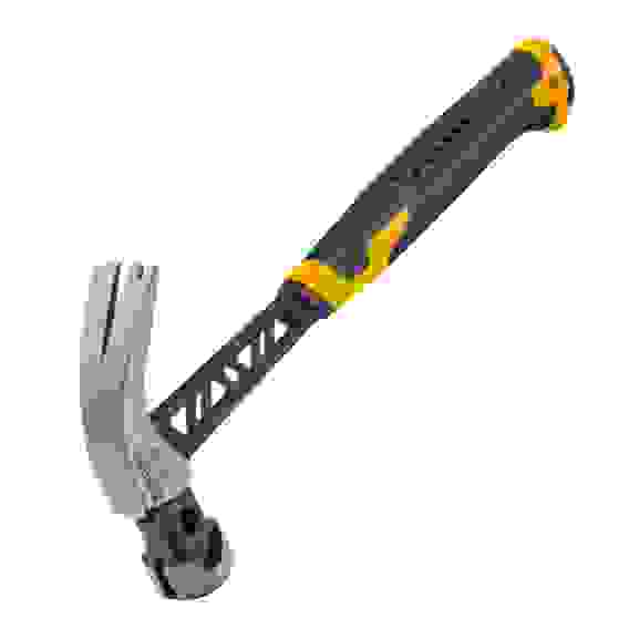 Молоток-гвоздодёр,450 г, цельнокованый,боек с магнитом, двухкомп. обрезин. рук-ка // Denzel