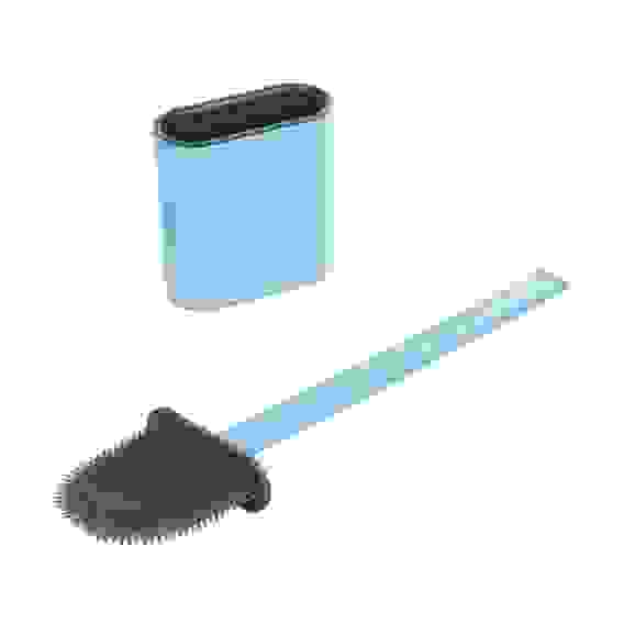 Ёрш для туалета силиконовый для труднодоступ.мест, на стену, полипропилен, 10х36,5см, голубой VETTA