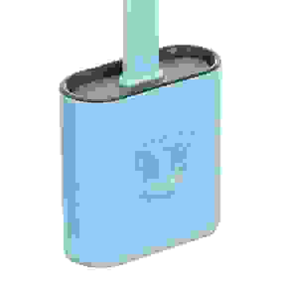 Ёрш для туалета силиконовый для труднодоступ.мест, на стену, полипропилен, 10х36,5см, голубой VETTA