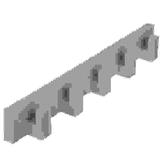 Вешалка настенная для ванной комнаты 390x48мм, 5 крючков, пластик, серый