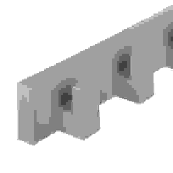 Вешалка настенная для ванной комнаты 390x48мм, 5 крючков, пластик, серый