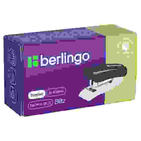 Мини-степлер №24/6 "Blitz" до 15л., пластиковый корпус, черный Berlingo