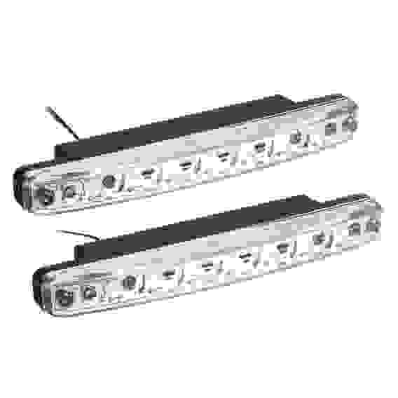 Дневные ходовые огни, LED 8шт., пласт. корп., 158мм, 12V, белый, 2шт. NEW GALAXY