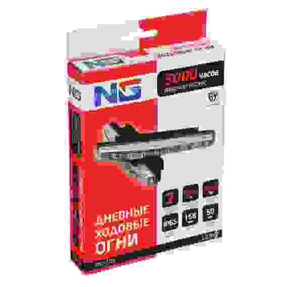 Дневные ходовые огни, LED 8шт., пласт. корп., 158мм, 12V, белый, 2шт. NEW GALAXY