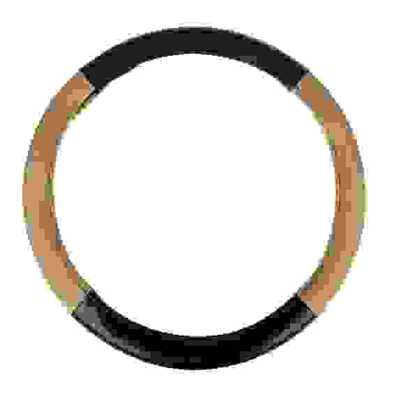 Оплетка руля, экокожа, Карбон - А, черная с бежевыми вставками, размер М ЕРМАК