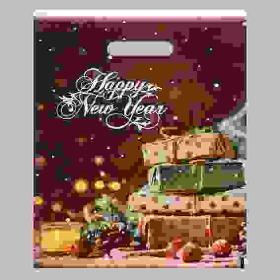 Пакет &quot;Новогодние подарки&quot;, полиэтиленовый с вырубной ручкой, 30х40 см, 50 мкм 7063865