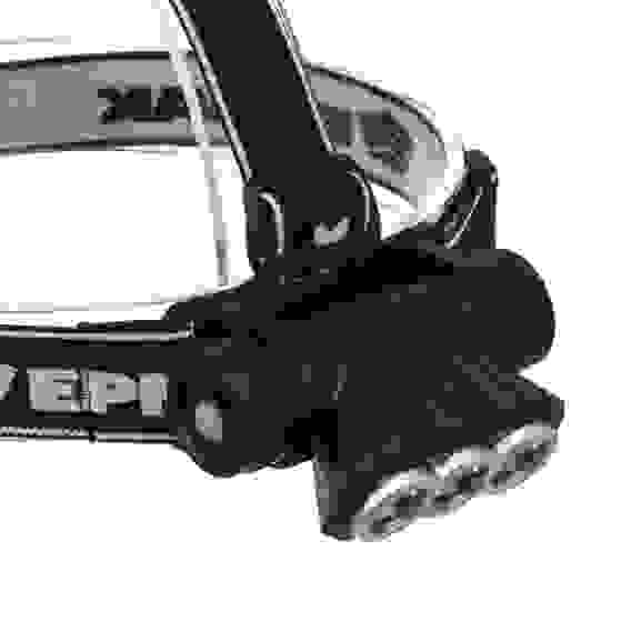 Фонарь налобный, 3 LED, 1200мАч, 3 режима, 8,3х3,8х5,4см, USB кабель, пластик ЕРМАК