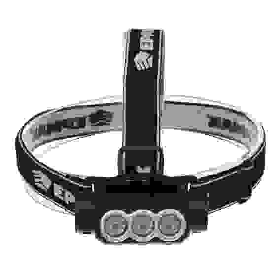 Фонарь налобный, 3 LED, 1200мАч, 3 режима, 8,3х3,8х5,4см, USB кабель, пластик ЕРМАК