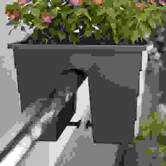 Кашпо на перила 290х290х200мм малое (графитовый)