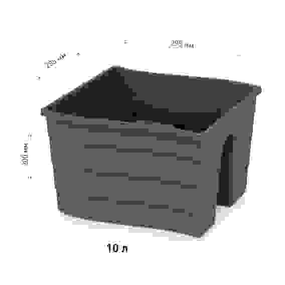 Кашпо на перила 290х290х200мм малое (графитовый)