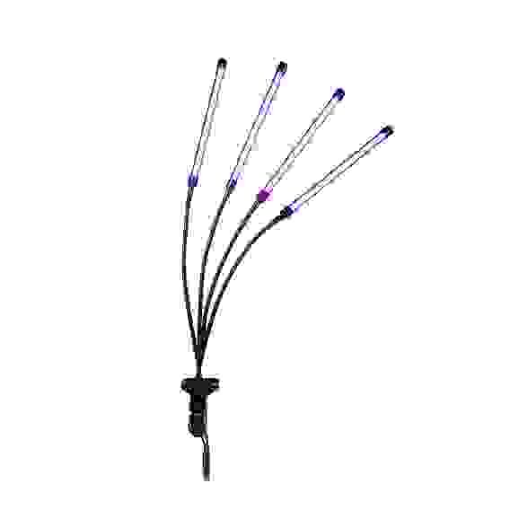 Фитолампа для растений, 4 юнита, 230 В, 21 Вт, 1900 лм, кабель 1,5м, зажим, диммер FORZA