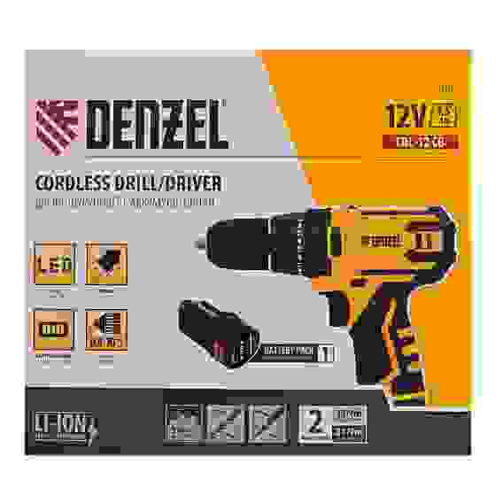 Дрель-шуруповерт аккумуляторная CDL-12CB, Li-Ion, 12 В, 1 акк.// Denzel