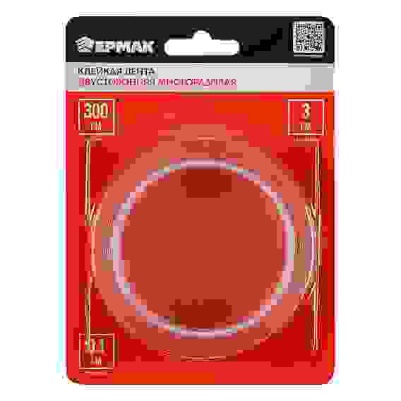 Клейкая лента двусторонняя многоразовая 3см x 3м x 1мм ЕРМАК