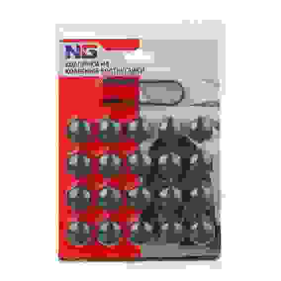 Колпачки на колесные болты/гайки 17 мм, 20 шт.+ съёмник, пластик, серый NG