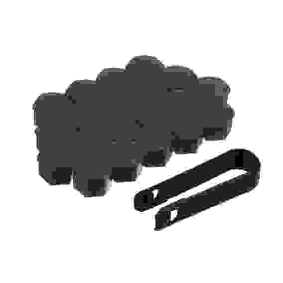 Колпачки на колесные болты/гайки 17 мм, 20 шт.+ съёмник, пластик, серый NG