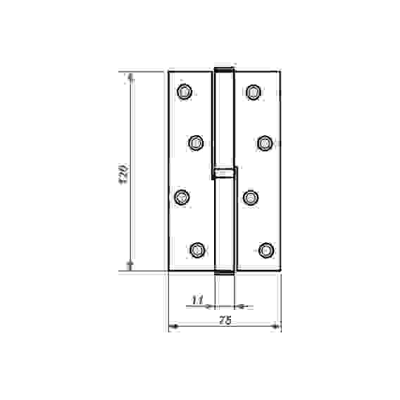 Петля накл. ALTEZTA 1007П 120*75*2,5 с подш., хром матовый левая