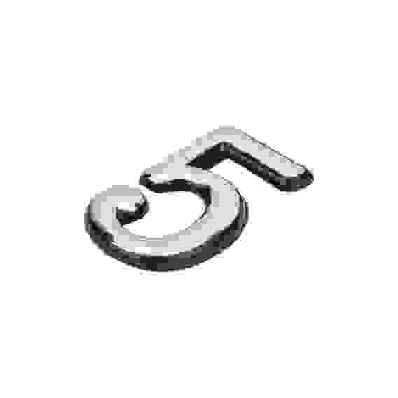 Цифра &quot;5&quot; 50мм. пластм. клеящ. хром