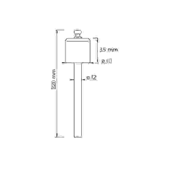 Ограничитель дверной забивной 220мм черный