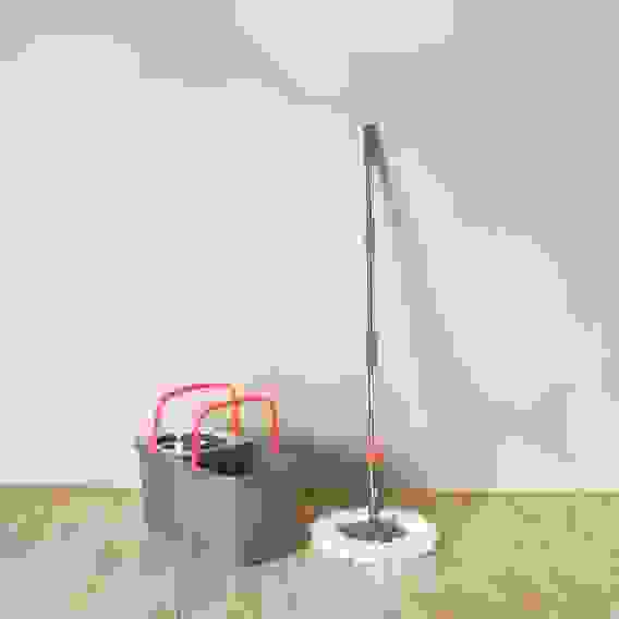 Набор швабра с ведром разборн.,2 насадки,полипропилен,полиэстер,нерж.сталь,h125см,48х25,5х23см VETTA