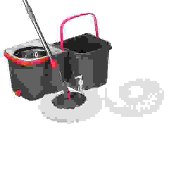 Набор швабра с ведром разборн.,2 насадки,полипропилен,полиэстер,нерж.сталь,h125см,48х25,5х23см VETTA