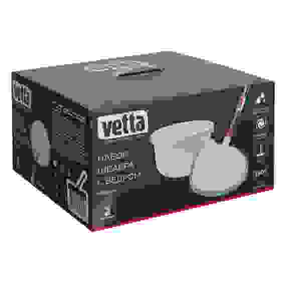 Набор швабра с круглым ведром, 2 насадки, ABS-пластик, полипропилен, нерж.сталь VETTA