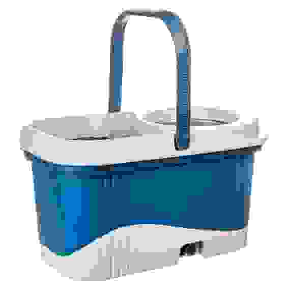 Набор МОП: ведро 12л, с колес., швабра, доп.насадка, принцип отж. &quot;Юла&quot;, метал.отжим, пластик VETTA