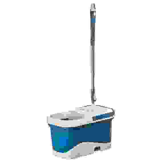Набор МОП: ведро 12л, с колес., швабра, доп.насадка, принцип отж. &quot;Юла&quot;, метал.отжим, пластик VETTA