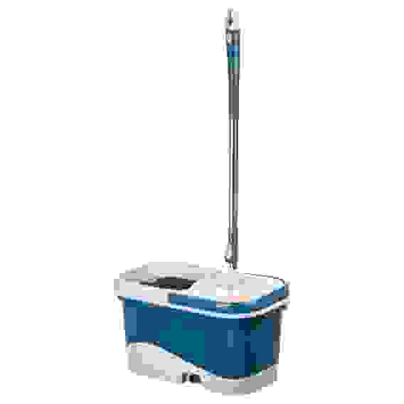 Набор МОП: ведро 12л, с колес., швабра, доп.насадка, принцип отж. &quot;Юла&quot;, метал.отжим, пластик VETTA