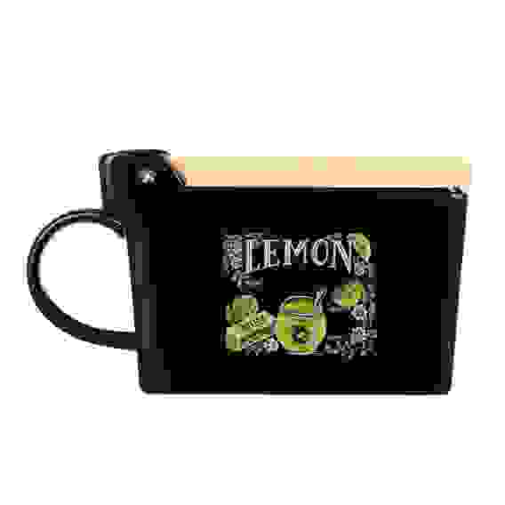 Лимонный курд Банка для соли, 300мл, 15,5х9х7,5см, керамика, бамбук MILLIMI