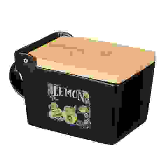 Лимонный курд Банка для соли, 300мл, 15,5х9х7,5см, керамика, бамбук MILLIMI