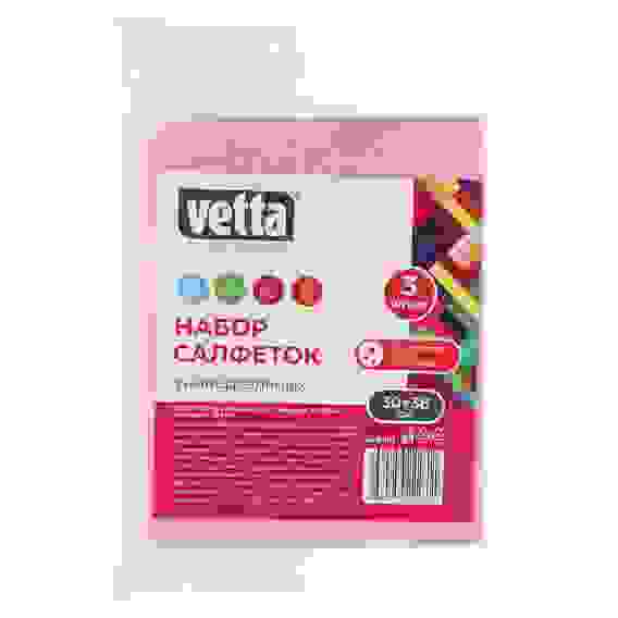 Набор салфеток универсальных 3 шт., 30х38 см., вискоза, 3 цвета VETTA