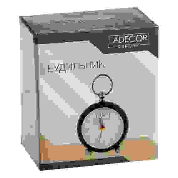 Будильник c подсветкой, 1xАА, 8x8x6,5 см, металл, черный LADECOR CHRONO