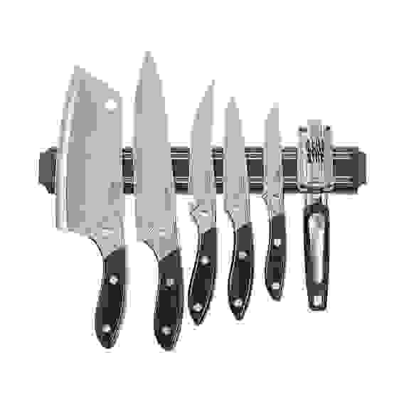 Набор ножей кухонных 7пр, с магнитным держателем и точилкой Сомьер SATOSHI