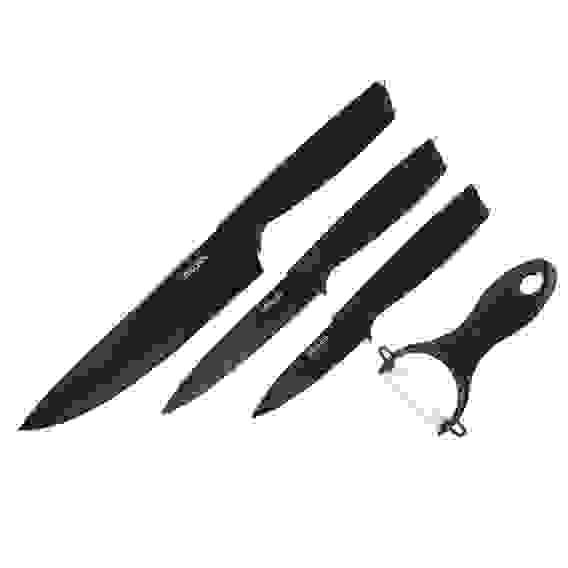 Набор ножей 5пр Ножи 8,9см; 12,7см; 20,3см, овощечистка, подставка для ножей Орис SATOSHI